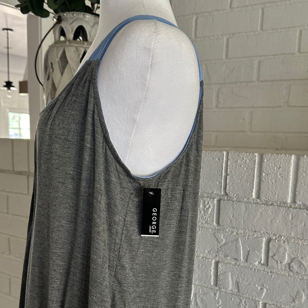 George Gray and Blue Women's Sleep Dress - Picture 3 of 12